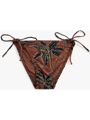 Koton Astarlı Çiçek Desenli Yanları Bağlamalı Ipli Bikini Altı