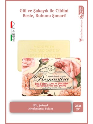 Nesti Dante Romantica Florentine Rose &peony Katı Sabun 250gr | Nemlendirici | Gül Ve Şakayık Özü