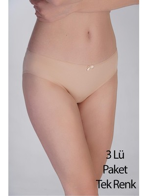 Kadın Pamuklu Bikini Külot 3’lü Paket – Normal Bel Ten Rengi 365001