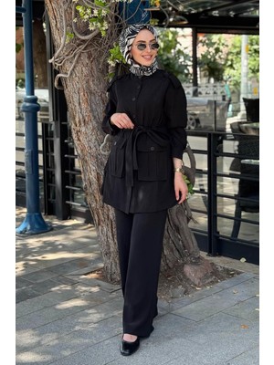 Nurcan Çetin Pantolonlu Takım 25416 Siyah
