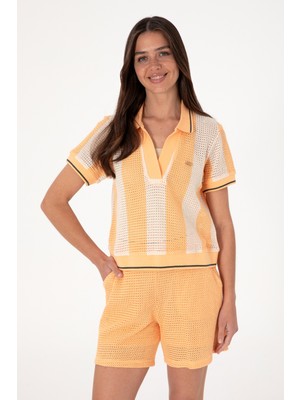 U.S. Polo Assn. Kadın Turuncu Polo Yaka Tişört 50300791-VR202
