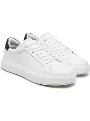 Erkek Low Top Lace Up Woven Sneaker Ayakkabı - Beyaz