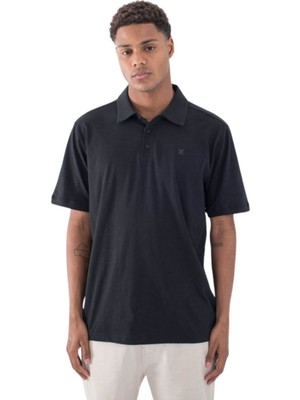 Hurley Icon Slub Polo Ss Erkek Siyah Polo Tişört