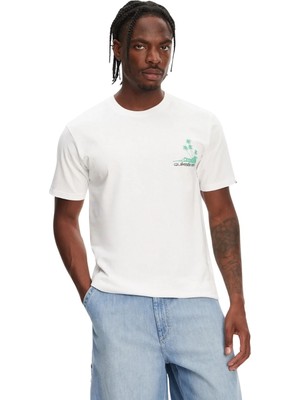 Quiksilver Palm Lines Erkek Beyaz Tişört