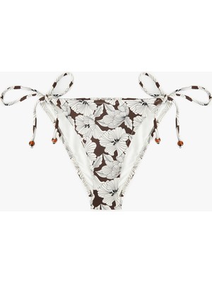 Koton Astarlı Boncuk Detaylı Yanları Ipli Çiçekli Bikini Altı