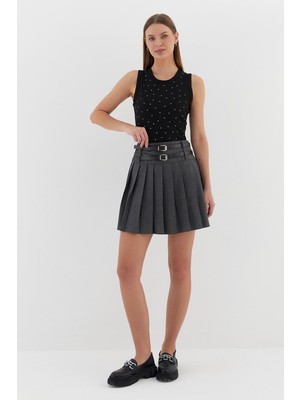 Taş Baskılı Atlet Sıyah