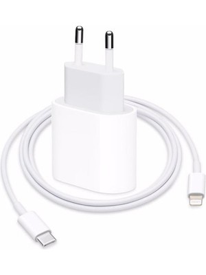Apple 20W Adaptör ve 1 m USB C Lightning Kablo Seti iPhone Tüm Modellerle Uyumlu Hızlı Şarj