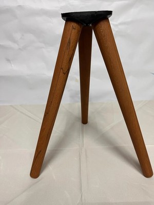 Koyu Meşe 20 cm Konik Ahşap Mobilya Puf Sehpa Yan Sehpa Tabure Ayağı – 3 Adet Ayak (Girişli Bağlantı Aparatı Dahil)