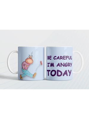Be Careful I'm Angry Today (Dikkatli Ol, Bugün Sinirliyim Eng) Hediye Kupa Love Bug-T