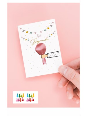 Bayram Hediyelik Balon ve Kart 16 Adet
