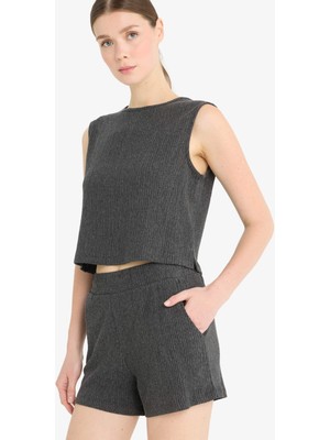 DeFacto Boxy Fit Bisiklet Yaka Bürümcük Atlet F4439AX25SM