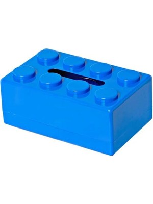 LEGO Tipi Yapı Taşı Mendil Kutusu 20X13X8 cm (Mavi)