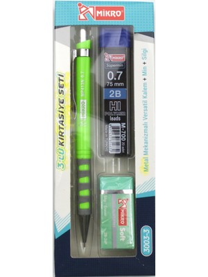 Mikro Kırtasiye Okul Seti Versatil 3 Lü  0,7 ( Kalem+Silgi+Uç) MK-3003-3