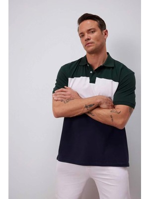 Defacto Regular Fit Koyu Yeşil Erkek Polo Yaka T-Shirt D7940AX/GN245