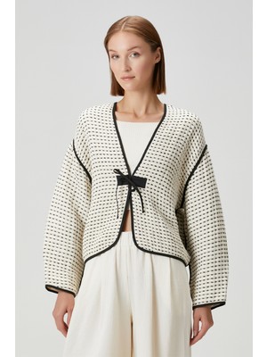 Barine Vega Ceket Krem-Siyah