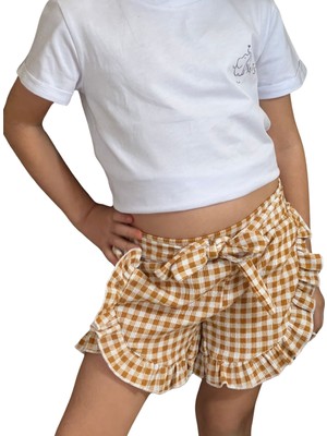 Ekoseli Şık Kız Çocuk Şort