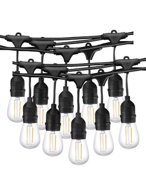 Forlife 220VOLT 10 Adet E27 Duylu 10 Metre Kablolu Set (10 Adet S14 LED Ampul Hediyeli)