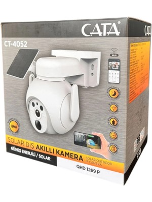 Cata CT-4052 Solar Dış Mekan Kamera 360 Derece Lens Açısı ile WiFi Bağlantı Seçenekleri
