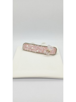 Pembe Renk Ayıcık Detay Taşlı Çıtçıt Toka