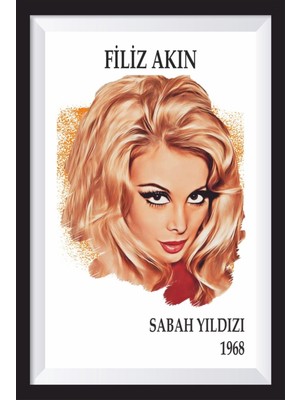 Filiz Akın Yeşilçam Çerçeve Görünümlü Retro Ahşap Poster