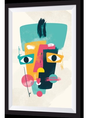 Afrika Mask -2 Sanatsal Çerçeve Görünümlü Ahşap Tablo