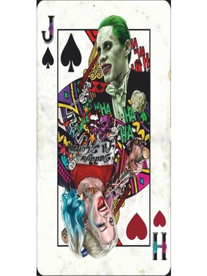 Joker ve Harley Quinn Poker Kağıdı Retro Ahşap Poster