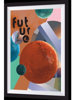 Uzay Gezegenler Sanatsal Çerçeve Görünümlü Ahşap Tablo