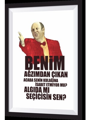 Leyla ile Mecnun Benim Ağzımdan Çıkan Sanatsal Çerçeve Görünümlü Ahşap Tablo