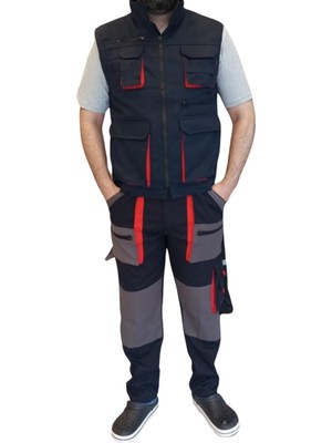Teknik Harman Çok Cepli Yelek Pantolon Takım