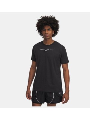 Erkek Ua Stacked Logo T-Shirtsiyah