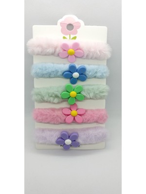 Nd Jewelry 5'li Peluş Latikli Toka Seti