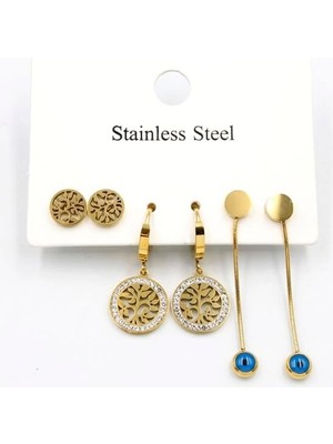 6'lı Set Küpe - Altın