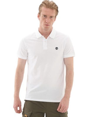 TB0A6BX41001 Timberland Mıllers Rıver Short Sleeve Stretch Polo Erkek T-Shirt Beyaz