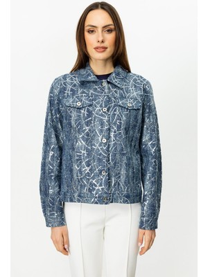 Pul Işlemeli Kot Indigo Kadın Mont 6026-2Y5