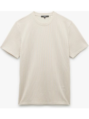 Koton Kısa Kollu Regular Fit Çizgili Bisiklet Yaka Tişört