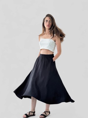 Retrobird Valerie Kloş Uzun Etek Kadın Siyah