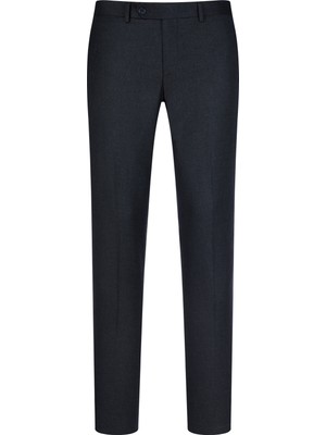 Lacivert Slim Fit Yandan Cep Kumaş Pantolon