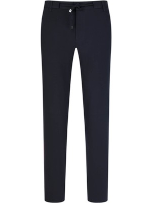 Lacivert Rahat Kesim Yandan Cepli Jogger Pantolon