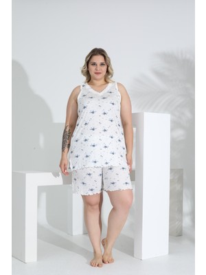 Angelique Bambu Kumaş Kolsuz V Yaka Kadın Şort Takım 22060
