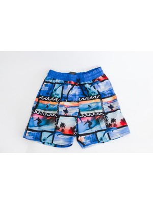 Enkli Sörf Temalı Erkek Deniz Şortu – Yaz Enerjisi