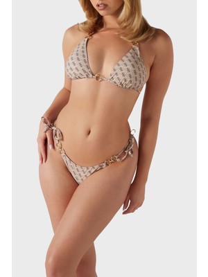 Guess Triangle Logo Baskılı Üçgen Bağlamalı Bikini Üstü E5GJ36KCRL2 Bayan Bikini Üstü E5GJ36 Kcrl2 P1LT