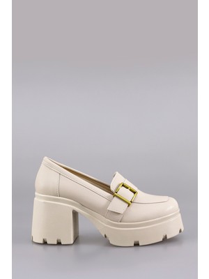 Msn 902 Yüksek Topuklu Kemer Detaylı Loafer