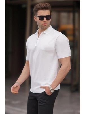 Erkek Polo Yaka Fermuarlı Triko T-Shirt