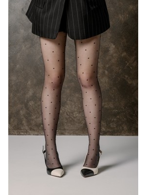 Elenor Siyah Beyaz Çift Renk Kontrastlı Stiletto