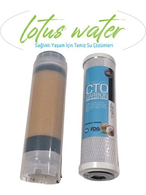 Lotus Water Musluk Tipi 2li Su Arıtma Filtresi Cto Gac Filtre Seti
