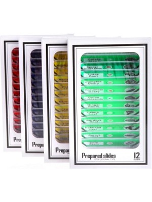 Mikroskop Slayt Preparat Seti Başlangıç 4’lü Set 48 Adet Preparat