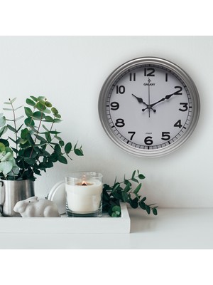 Galaxy Klasik Duvar Saati - Gri - 30 cm