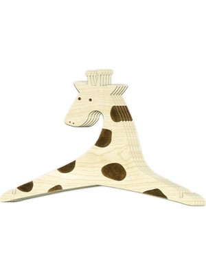5li Bebek Elbise Askısı Ahşap Zürafa Giysi Askısı