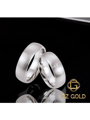 Erkek 925 Ayar 6mm Özel El Işi Mat Bombeli ve Rodyum Kaplamalı Gümüş Alyans