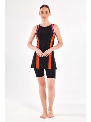 Adasea Mıa Kolsuz Yarı Kapalı Tesettür Mayo 1617-25 Siyah